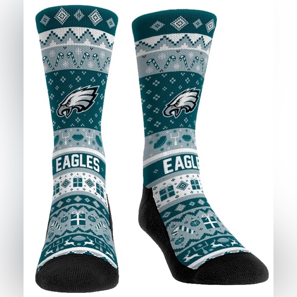 PHILADELPHIA EAGLES Tacky Ugly Sweater Socks Sz. Men’s L/XL 9-13 - Picture 1 of 1